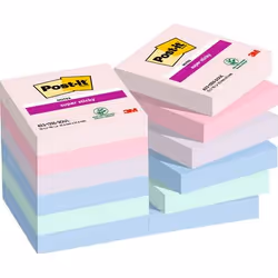 Post-It 7100258899, Carré, Bleu, Vert, Lavande, Rose, Violet, Papier, 47,6 mm, 47,6 mm, 90 feuilles