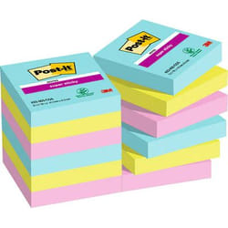 Post-It 622-12SS-COS Carré Bleu, Vert, Rose 90 feuilles Auto-adhésif