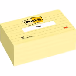 3M Post-it, Rectangle, Jaune, 76 mm, 126 mm, 100 feuilles, PEFC