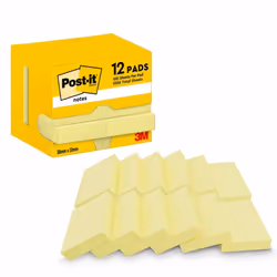 Post-It 7100290163 Rectangle Jaune 100 feuilles Auto-adhésif