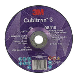 3M - Meule à ébarber Cubitron™ 3 D180xÉp.7 mm granulation 36 contre-coudé ™ Cubitron™ 4 perçage de 22,23 mm