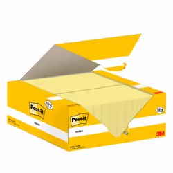 Post-It 653-CY-VP24, Rectangle, Jaune, Papier, 51 mm, 38 mm, 100 feuilles