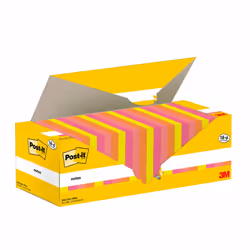 Post-It 3M , Haftnotizen, mehrfarbig, Carré, Magenta, Orange, Rose, Jaune, Papier, 76 mm, 76 mm, 100 feuilles