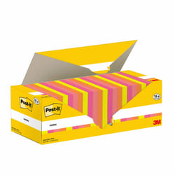 Post-It 3M , Haftnotizen, mehrfarbig Carré Magenta, Orange, Rose, Jaune 100 feuilles