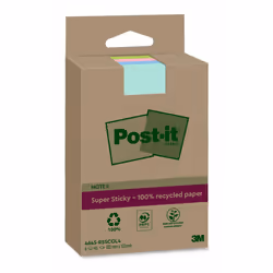 Post-It 4645-RSSCOL4, Rectangle, Bleu, Vert, Rose, Turquoise, 100%, 102 mm, 152 mm, 45 feuilles