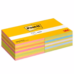 Post-It 2028-OCPPX2, Carré, Bleu, Vert, Orange, Rose, 76 mm, 76 mm, 450 feuilles, PEFC