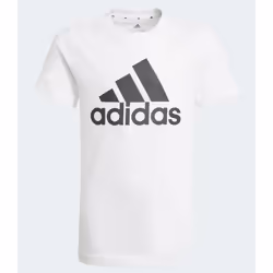 T-shirt de sport enfant Adidas blanc/noir - manches courtes - running - respirant