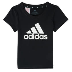 Tee-shirt de sport fille ADIDAS noir/blanc manches courtes respirant pour running