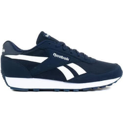 Baskets homme Reebok Rewind Run bleu marine en canvas – lacets talon plat confort