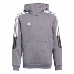 Sweat ADIDAS Tiro 21 Sweat Hoody Gris - Enfant - Manches longues - Col capuche