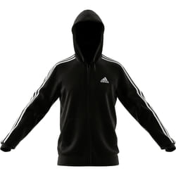 Veste à capuche zippée 3 bandes Essentials en Noir