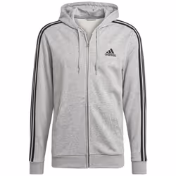 Veste à capuche zippée 3 bandes Essentials en Gris