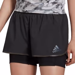Short de Running Noir Femme Adidas Adizero 2 in1
