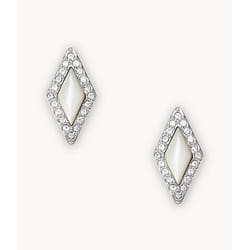 Fossil Be Iconic Clous d'oreilles Acier inoxydable Blanc