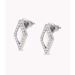 Fossil Be Iconic Clous d'oreilles Acier inoxydable Blanc