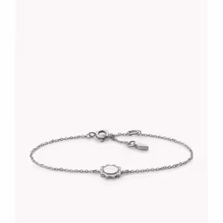 Fossil Elliott, Bracelet à mailles, Chaîne à maillons câblés, Symboles et signes du zodiaque, Femelle, Argent sterling