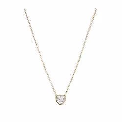 Fossil Sutton Valentine Heart, Collier ras du cou, Hearts & Love, Femelle, Acier inoxydable