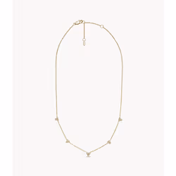 Fossil JF04115710, Collier à chaîne, Chaîne à maillons Rolo/belcher, Femelle, Acier inoxydable