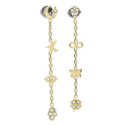 Boucles doreille - FOSSIL - Sutton icones dorés - Acier inoxydable - Oxyde de zirconium - Jaune