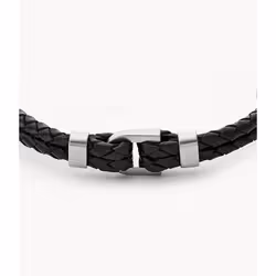 Fossil JF04202040 bracelet Bracelet tressé Mâle Cuir, Acier inoxydable