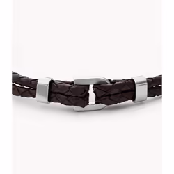 Fossil JF04203040 bracelet Bracelet tressé Mâle Simili-cuir, Acier inoxydable