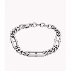 Fossil Bracelet à chaîne Heritage D-Link en acier inoxydable, Bracelet à breloques, Mâle, Acier inoxydable