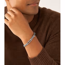 Fossil Bracelet à chaîne Heritage D-Link en acier inoxydable