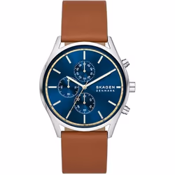 Montre Hommes SKAGEN SKW6916 - Cuir Marron - Diamètre 42mm - Etanche 3 Atm