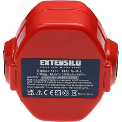 2x Batterie compatible avec Makita 6336DWA, 6336D, 6336DWB, 6336DWAE, 6336DWBE, 6333DWBE outil électrique (3300 mAh, NiMH, 14,4 v) - Extensilo