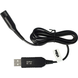 Vhbw - Câble de charge compatible avec Braun Series 1 815 (Typ 5683) rasoir - Câble d'alimentation, 120 cm, noir