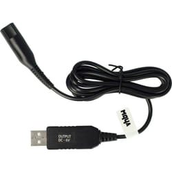 Vhbw - Câble de charge remplacement pour Braun 8161561, 81615618, 491-5691, 81747675 pour rasoir - Câble d'alimentation, 120 cm, noir
