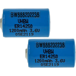 vhbw 2x Piles au lithium ER14250 remplacement pour ER3S, ER4, LS14250, LS3, T04/41, T04/51 - Piles spéciales (1200mAh, 3,6V, Li-SOCl2)