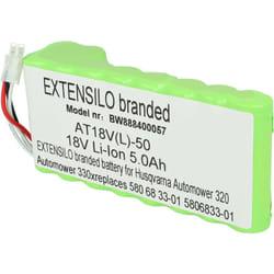 Bloc de batteries compatible avec Husqvarna Automower 450X (jusque 2019/2020) robot tondeuse (5000mAh, 18V, Li-ion) - Extensilo