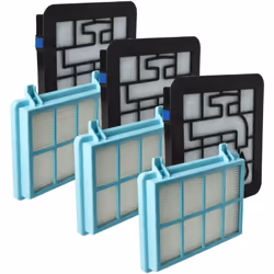 vhbw - the clever way Set de filtres de haute qualité pour votre aspirateur Ce set de filtres de rechange de 9 pièces de la m ...