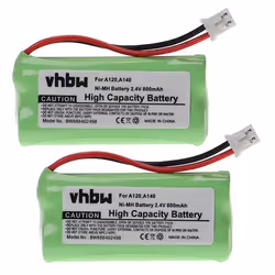 vhbw 2x Batteries compatible avec Siemens Gigaset A150 A16 A140 blanc A145 A160 A165 téléphone fixe sans fil (800mAh 24V