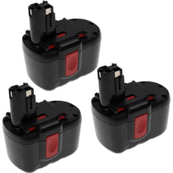 Extensilo - 3x Batterie compatible avec Bosch GBH24VF, GCM24V, gkg 24V, gks 24V, gli 24V, gmc 24V outil électrique (3300 mAh, NiMH, 24 v)