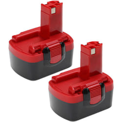 Vhbw - 2x Batterie remplacement pour Bosch 2 607 335 711, 2 607 335 699, 2 607 335 694, 2 607 335 686 pour outil électrique (2000 mAh, NiMH, 14,4 v)