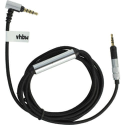 Vhbw - Câble audio aux compatible avec Bose QuietComfort 25, 35, 35 (Serie ii) casque - Avec prise jack 3,5 mm, 150 cm, noir / argenté