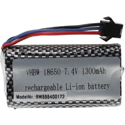 vhbw Batterie compatible avec TurbineX Stunt-Fun-Racer Nr. 820575 modéle RC (1300mAh, 7,4V, Li-ion, 69 x 37 x 19 mm)