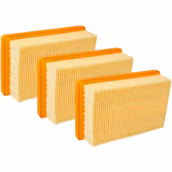 vhbw - the clever way Lot de 3x filtre à plis plats pour votre aspirateur sec et humide - Finition sur mesure pour un changem ...