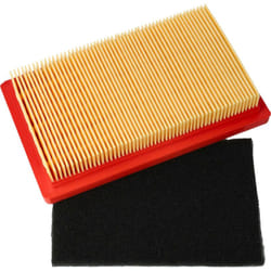 Set de filtres (1x préfiltre, 1x filtre à air) compatible avec Honda HRM215K3, HRM215K4 tondeuse à gazon - 14,5x 8,5 x 2,8cm noir/orange - Vhbw