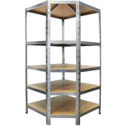 Mammut - tagère d'angle Étagère charge lourde Plaqué en zinc 5 Étages 180 x 90 x 42 x 60 cm