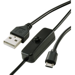 Câble d'alimentation Raspberry Pi®, bbc micro:bit [1x usb 2.0 type a mâle - 1x usb 2.0 mâle Micro-B] 1.00 m n - Renkforce