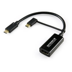 SpeaKa Professional SP-9015340 HDMI Câble adaptateur [1x HDMI femelle - 1x USB-C® mâle] noir blindage par tresse 15.00 cm A326232