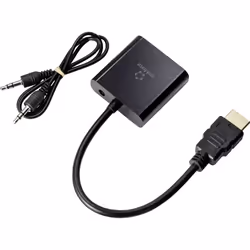 Renkforce RF-4531578 changeur de genre de câble HDMI VGA, 3.5 mm Noir