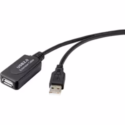 Renkforce RF-4535052, 5 m, USB A, USB A, USB 2.0, 480 Mbit/s, Noir