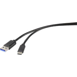 Renkforce RF-4536470 câble USB 0,15 m USB 3.2 Gen 1 (3.1 Gen 1) USB A USB C Noir