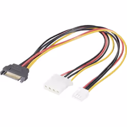 Renkforce RF-4536476, 0,2 m, SATA 15 broches, Mâle, Mâle, Droit, Droit