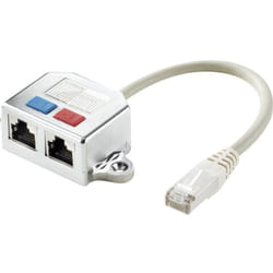 Renkforce - RJ45 réseau informatique Adaptateur en t cat 5e [2x RJ45 femelle - 1x RJ45 mâle] 15.00 cm métal