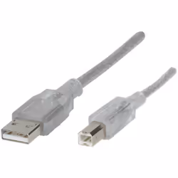 Renkforce RF-4538146, 5 m, USB A, USB B, USB 2.0, 480 Mbit/s, Transparent